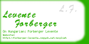 levente forberger business card